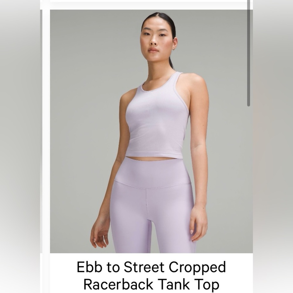 Ebb to Street Cropped Racerback Tank Top Lilac Ether